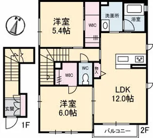 クラーションこまち【2階】の間取り