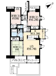 URプラザシティ新所沢緑町第三【1階】の間取り