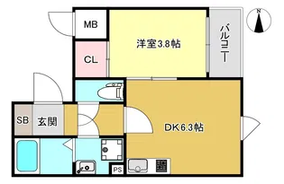 GRAND BRILLER西七条【5階】の間取り