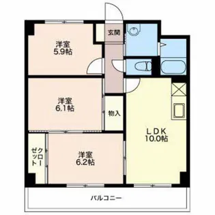 ディアコートSAKURADAI A・B【1階】の間取り