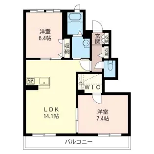 ルシェッロ緑園【1階】の間取り