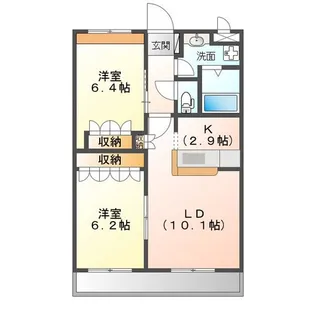 グランディール壱番館【2階】の間取り