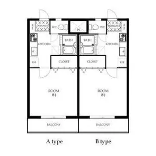 バーシティハウス泉A【4階】の間取り