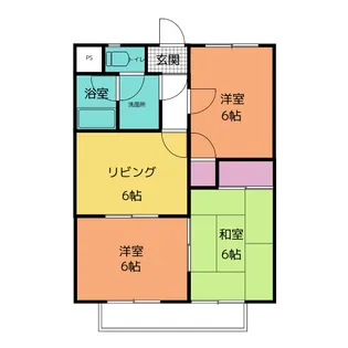 中之島ハイツ【3階】の間取り