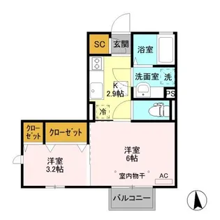 ヴィティス B【1階】の間取り