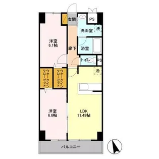 グランヒルズ【8階】の間取り