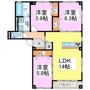 ヴェスタ【3階】の間取り