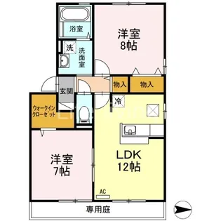 リヴェールC棟【1階】の間取り