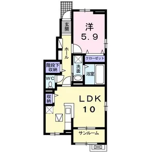 ルルド リヴィエール【1階】の間取り