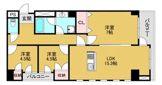 ル シェル【3階】の間取り