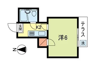 コーポ八幡第2【1階】の間取り