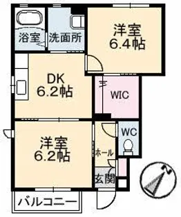 エクシード・ドミール B棟【1階】の間取り