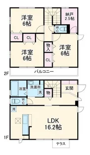 山梨県甲府市上石田4【一戸建】の間取り