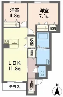 メゾンフレールA【1階】の間取り
