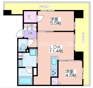 グランアッシュなかもずアクシス【11階】の間取り