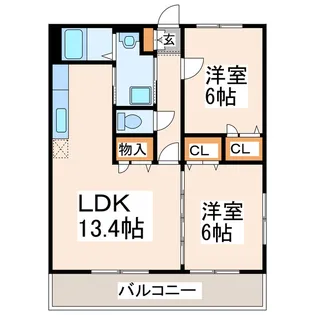 レジデンス八幡【1階】の間取り
