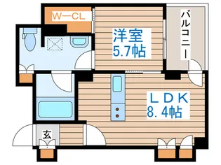 プライムメゾン鴨々川【5階】の間取り