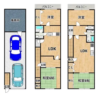 大阪府堺市堺区五条通【一戸建】の間取り