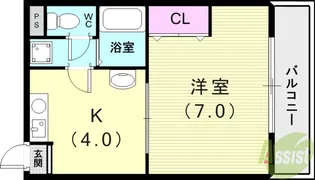 三喜ハイツ【3階】の間取り