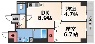 大阪府大阪市生野区中川2【マンション】の間取り