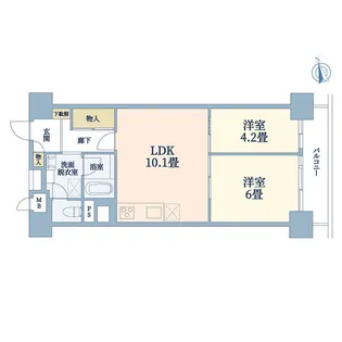 2LDKの間取り画像