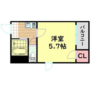 ノールプレール新町【5階】の間取り