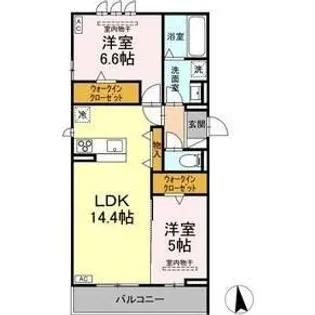 セレスティア福光西 EAST【2階】の間取り