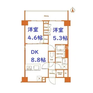 ディームス横濱神之木台【3階】の間取り