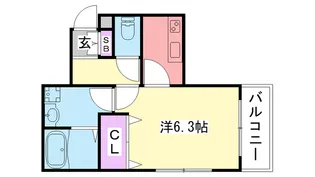 プレジール今津駅前【2階】の間取り