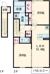 兵庫県三木市別所町小林【アパート】の間取り