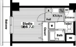 グランド・ガーラ西新宿East【6階】の間取り