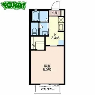 グレイス泰山B棟【2階】の間取り