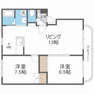 カサグランデ西野【1階】の間取り