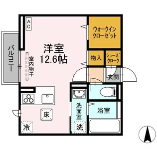 徳島県徳島市新蔵町3【アパート】の間取り