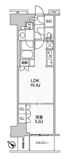 WORVE横浜伊勢佐木町【15階】の間取り