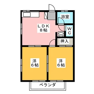 パルコートハイツ【2階】の間取り