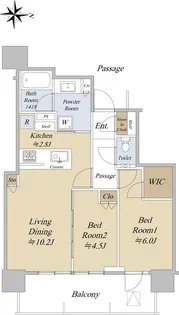 シティタワー国分寺ザ・ツイン イースト【26階】の間取り