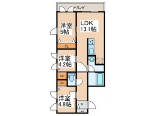 ブルーリーフあざみ野【2階】の間取り