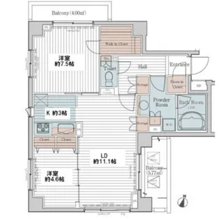 カスタリア三宿【2階】の間取り