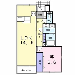 ラ・ソレイユ【1階】の間取り