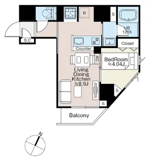 K-TREE目黒【8階】の間取り