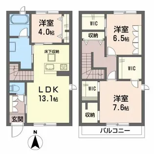 シャーメゾン矢来Aの間取り