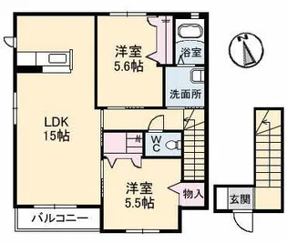 スカイロード B棟【2階】の間取り
