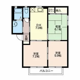カサグランデ仲道 A【1階】の間取り