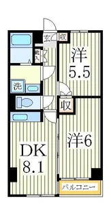 ユニパリス柏駅前【6階】の間取り