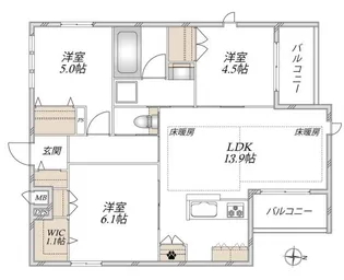 【新築☆旭化成ヘーベルメゾン】プランドールII【2階】の間取り