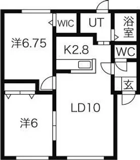 光星ハイツフラット【1階】の間取り