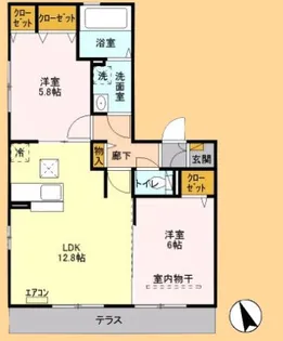 プランドール ガーデン【1階】の間取り