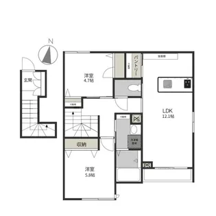 アプリコットボニータ【2階】の間取り