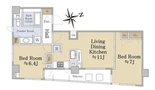 プレール・ドゥーク銀座EAST【8階】の間取り